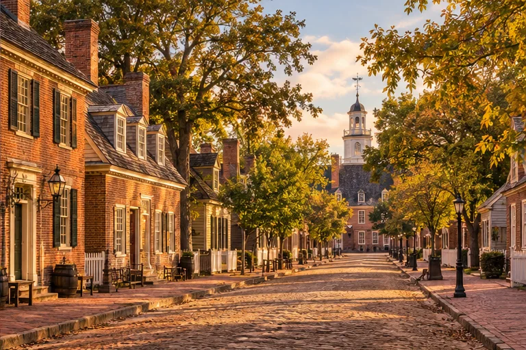 Illustrative scene inspired by Williamsburg historic area