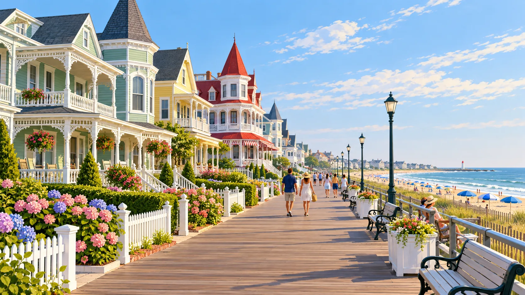 Illustrative scene inspired by Cape May historic district