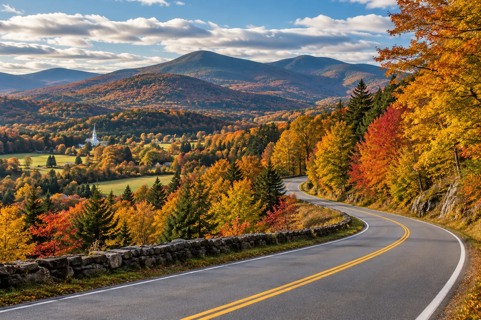 Illustrative landscape inspired by Vermont
