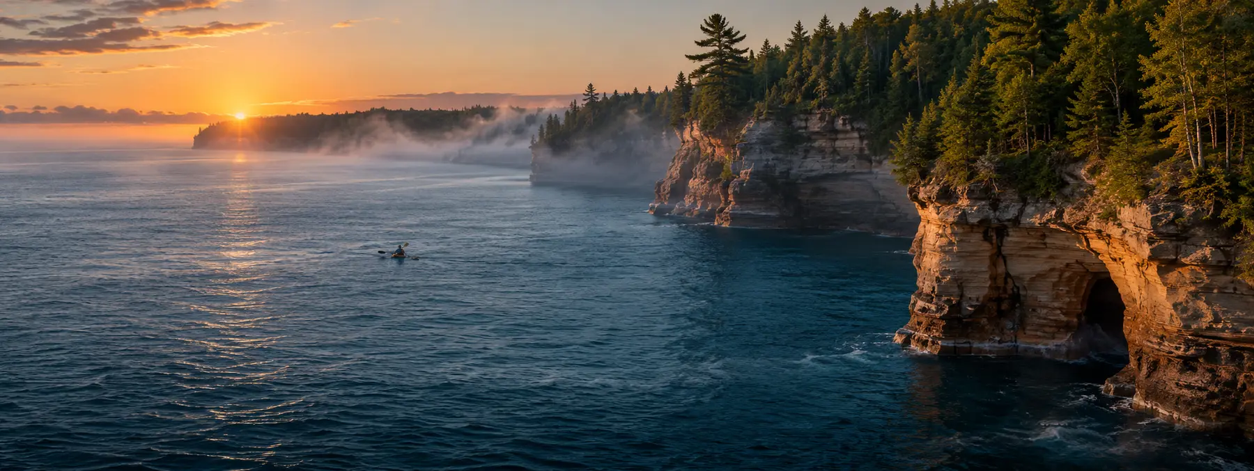 Great Lakes shoreline as inspiration for a local boat trip