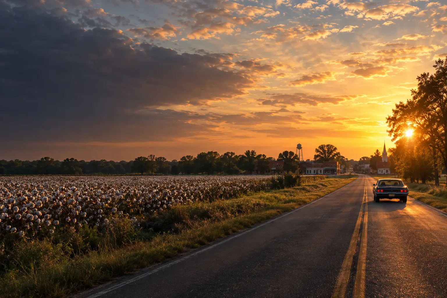 Travel landscape in Mississippi