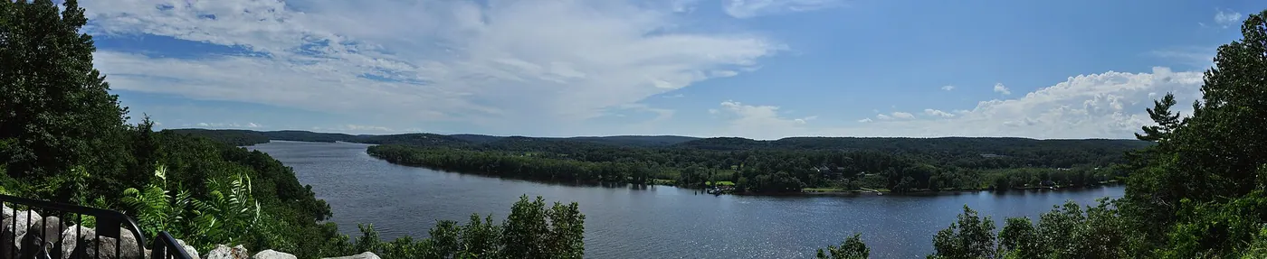 Connecticut River & Gillette Castle — Connecticut River from Gillette Castle pano (9366354962)