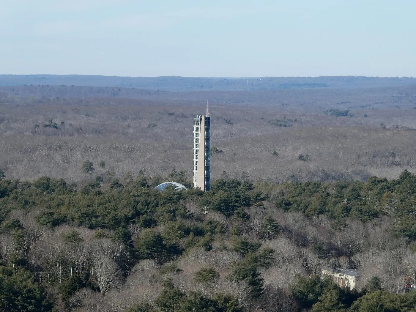 Mashantucket Pequot Museum — Mashantucket Pequot Museum tower from Lantern Hill, December 2023