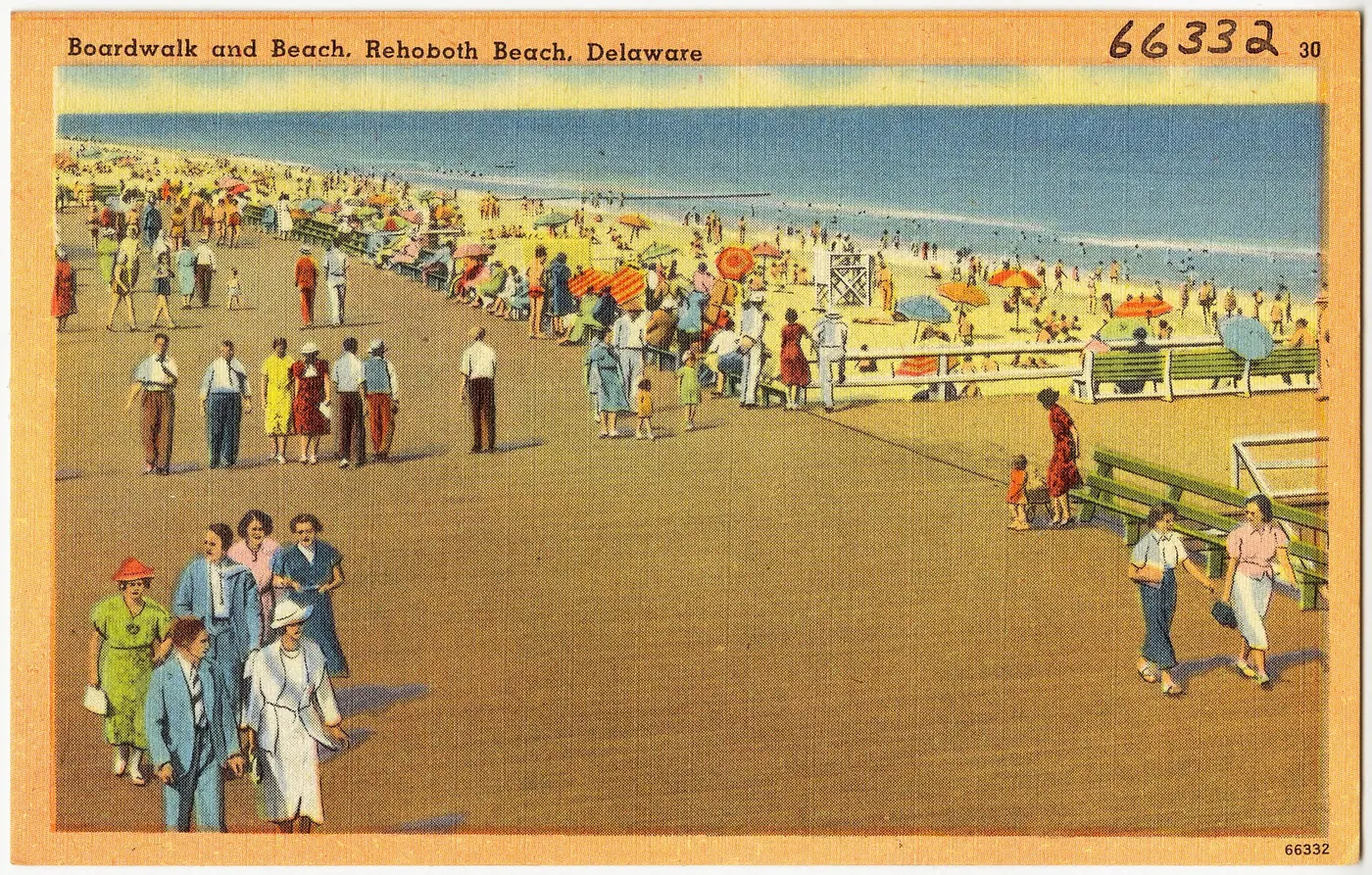 Rehoboth Beach & Tax-Free Finds — Boardwalk and beach, Rehoboth Beach, Delaware (66332)