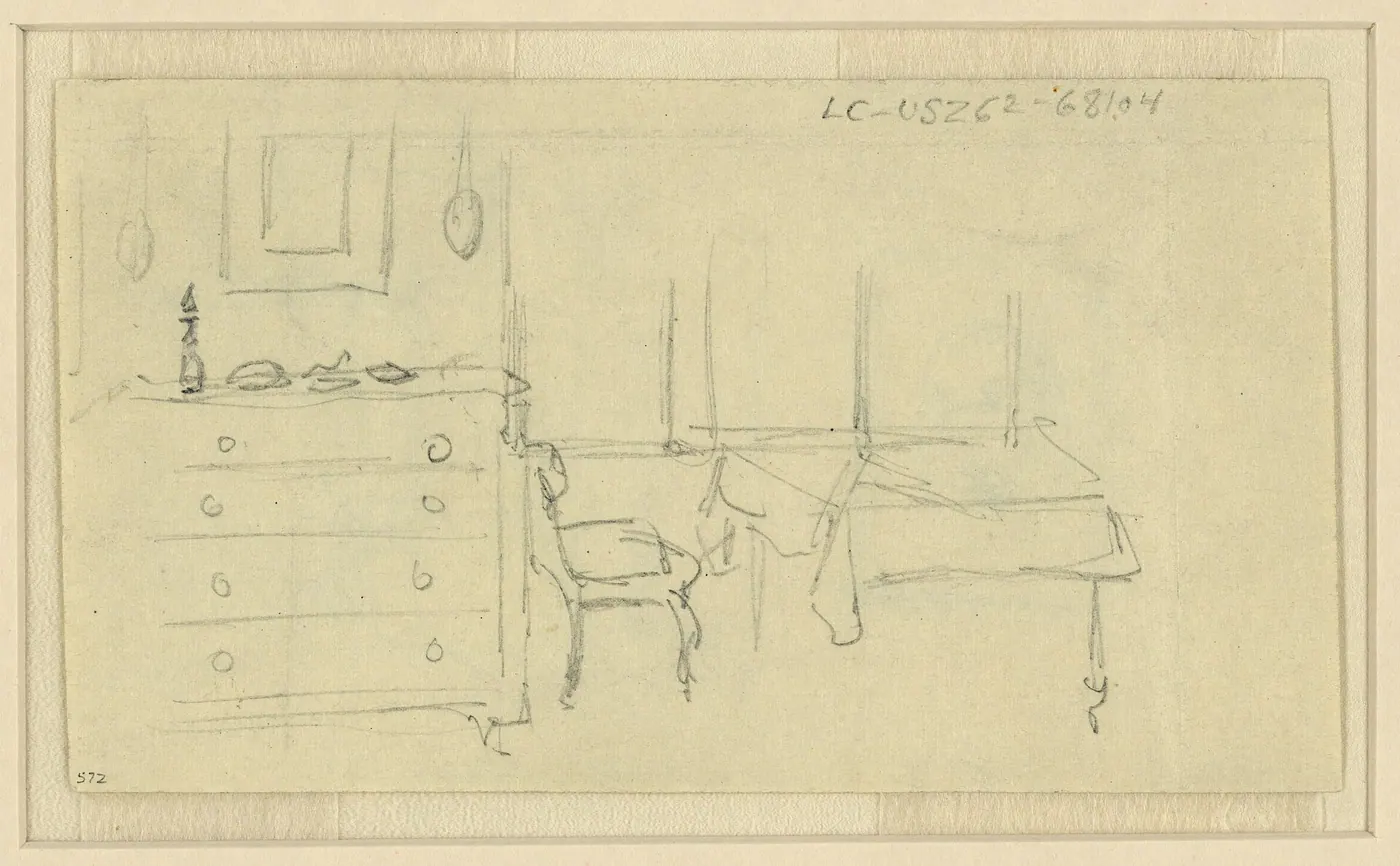 Springfield & Lincoln Home — Bedroom, Abraham Lincoln home in Springfield, Illinois LCCN2004660405