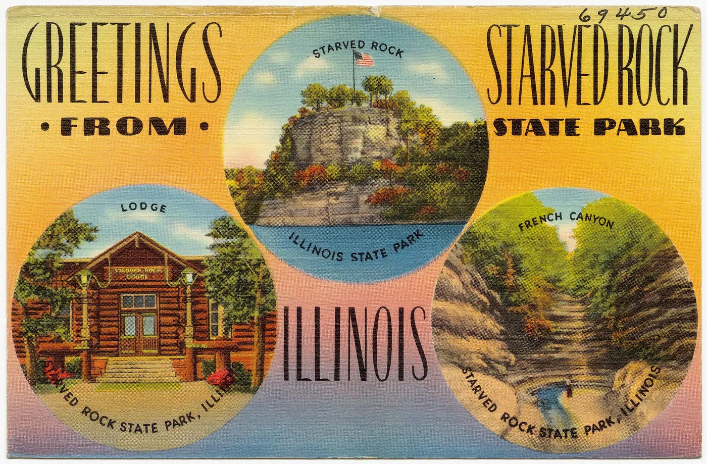 Starved Rock State Park — Greetings from Starved Rock State Park, Illinois -- Starved Rock, Lodge, French Canyon (69450)