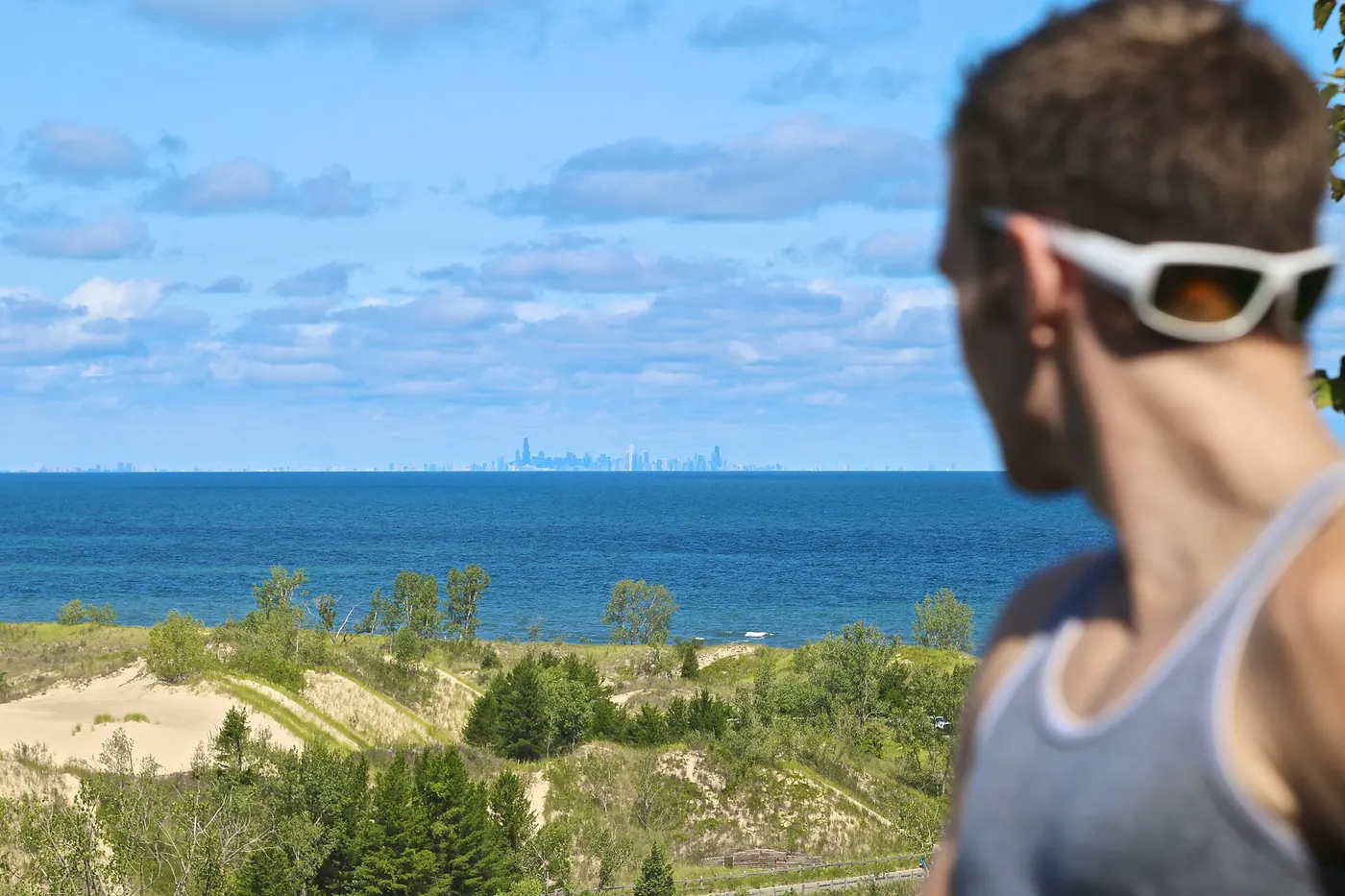 Indiana Dunes — View of Chicago Skyline from West Beach, Indiana Dunes National Park