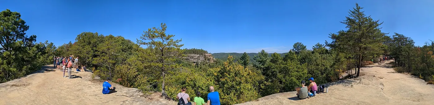 Red River Gorge — Panorama photograph of the top of Natural Bridge, Red River Gorge, Kentucky, USA