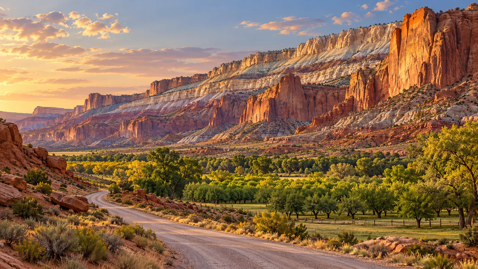 Illustrative scene inspired by Capitol Reef