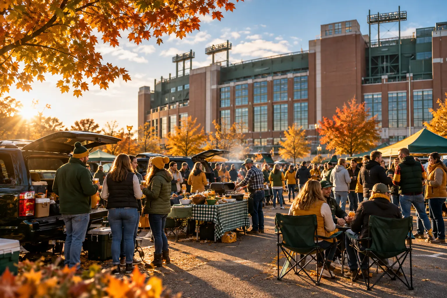 Autumn football tailgate in Green Bay