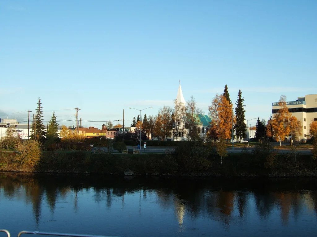 Chena River beside downtown Fairbanks