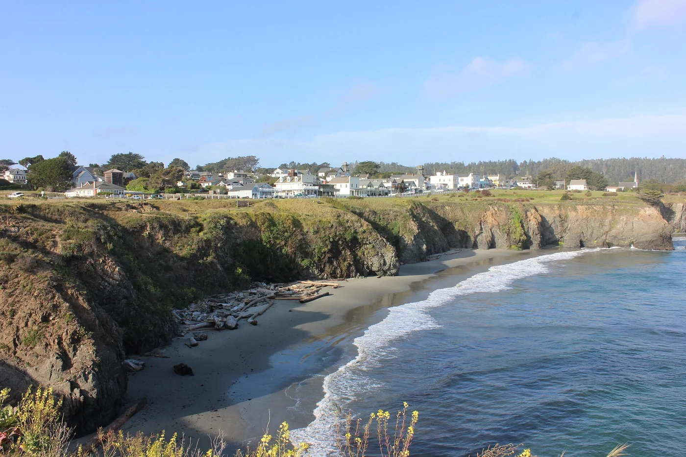 Mendocino village and coastal headlands