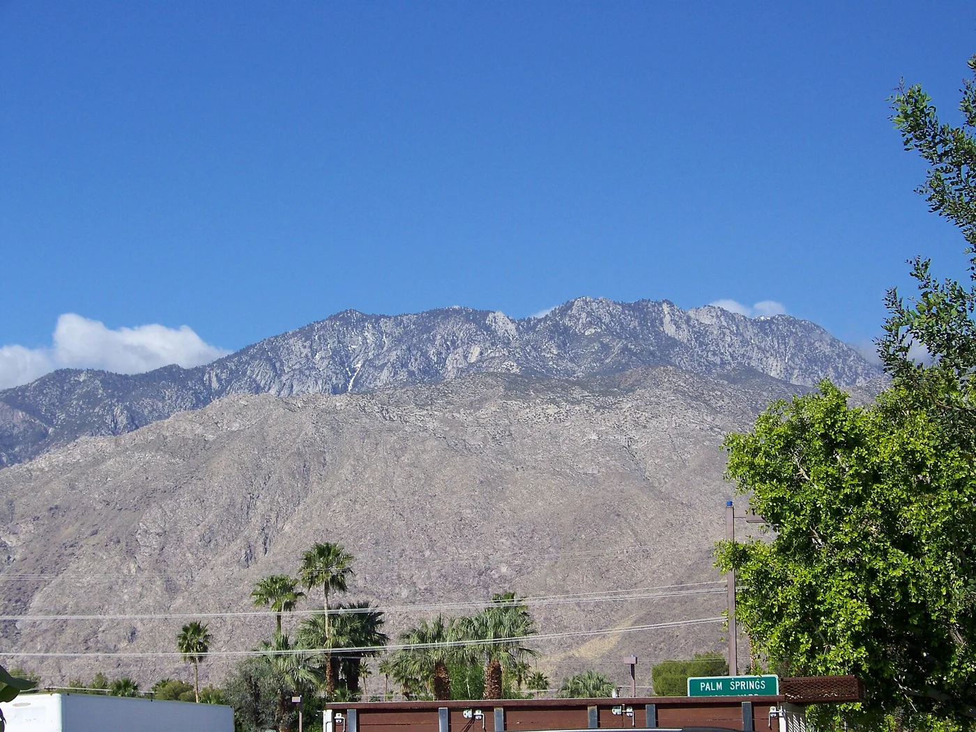 Mount San Jacinto above downtown Palm Springs