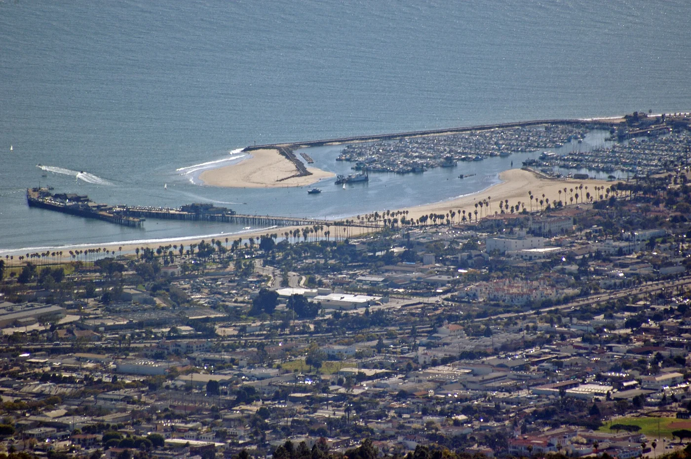 Santa Barbara waterfront from above