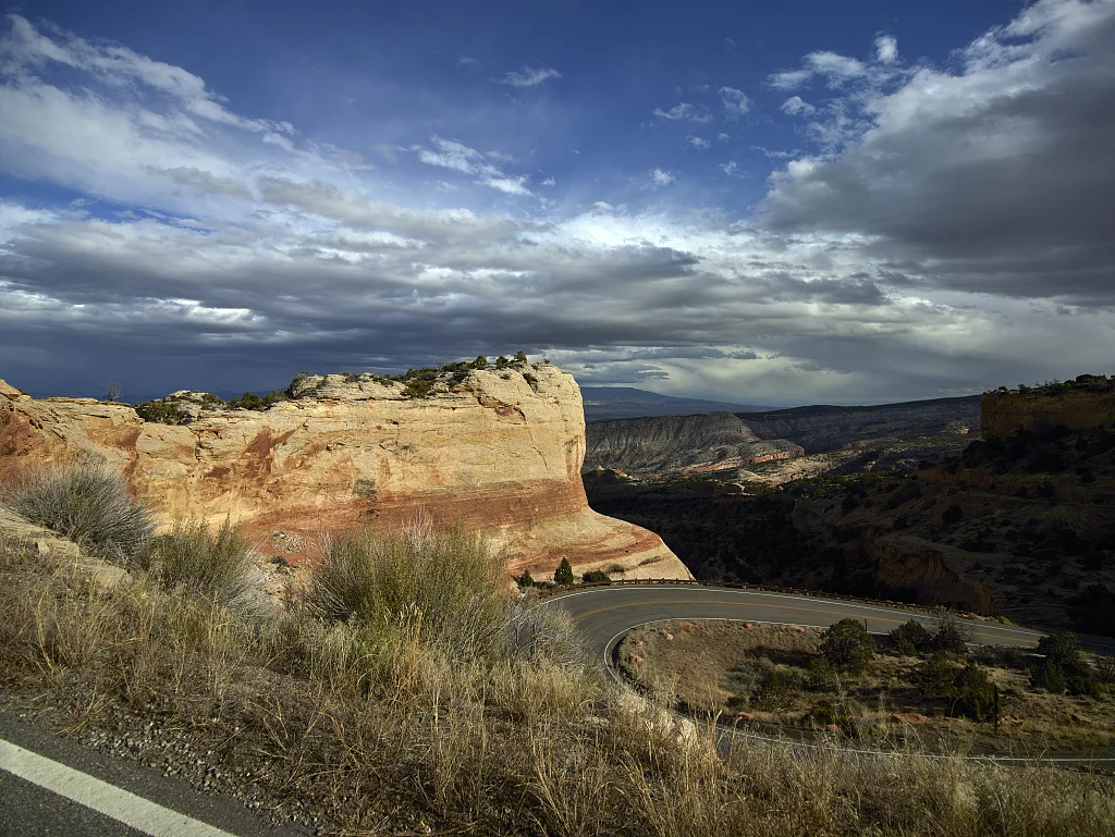 Scenery at Colorado National Monument, which is by no means a monument in the typical sense of the word. It's more like a national park, a preserve of vast plateaus, canyons, and towering monoliths in Mesa County, Colorado, near Grand Junction