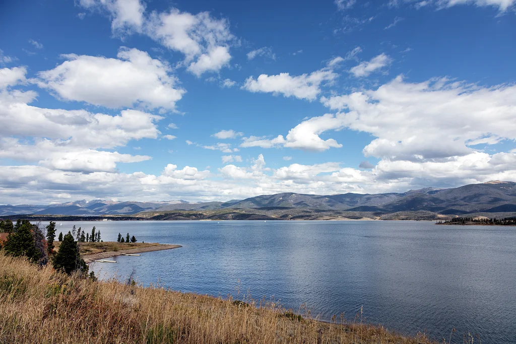 Grand Lake, just outside Rocky Mountain National Park in Grand County, Colorado. It is the state's largest body of water