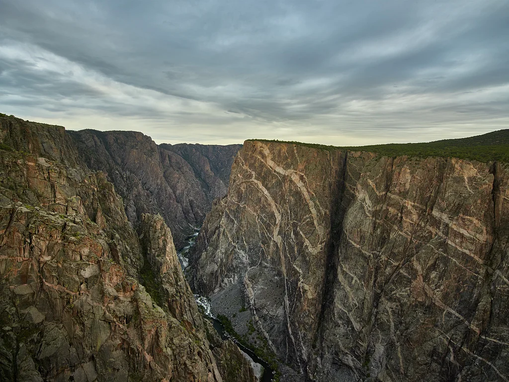 A portion of the deep Black Canyon of the Gunnison (River), near Montrose in Montrose County, Colorado