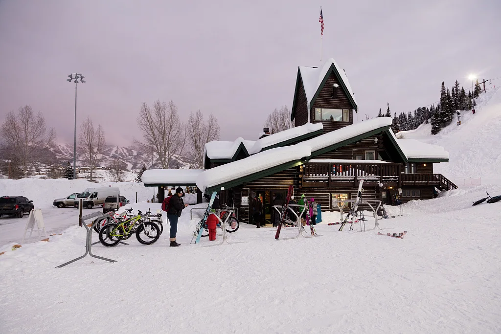 Activity at the lodge of the Steamboat Ski Resort, just outside Steamboat Springs, Colorado. Most skiers and snowboarders, and many residents, refer to the town by its first name alone