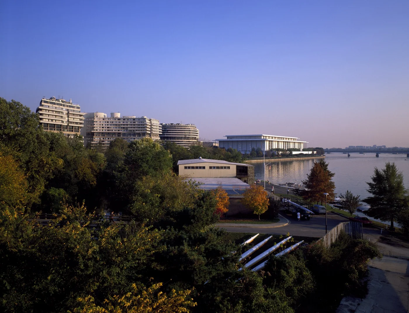 The Kennedy Center and Potomac waterfront in Foggy Bottom, Washington, D.C.
