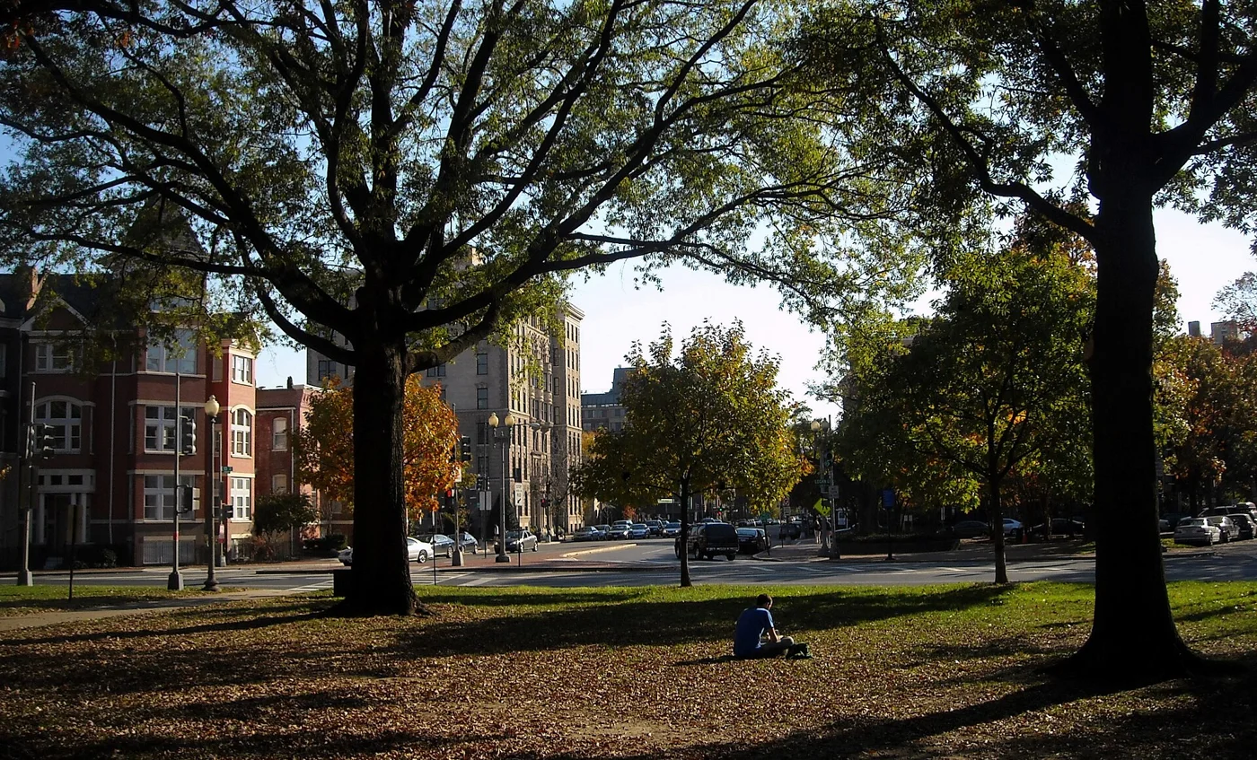 Logan Circle’s park and surrounding neighborhood in Washington, D.C.
