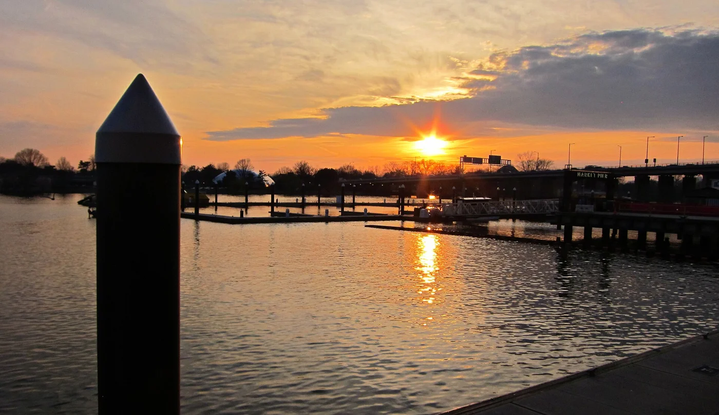 Sunset over The Wharf on Washington, D.C.’s Southwest Waterfront
