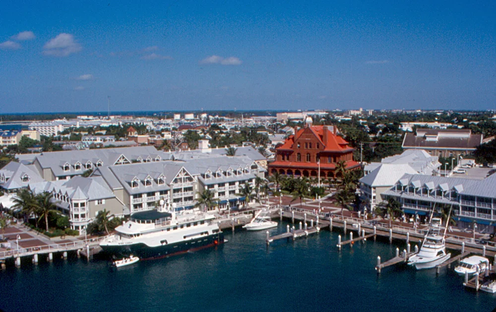 Boats and waterfront buildings at Key West Harbor