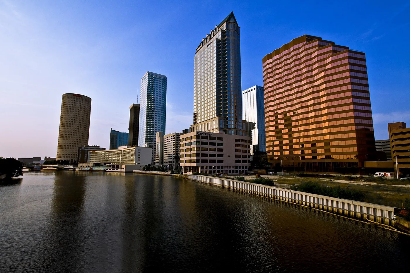 Tampa skyline beside the Hillsborough River