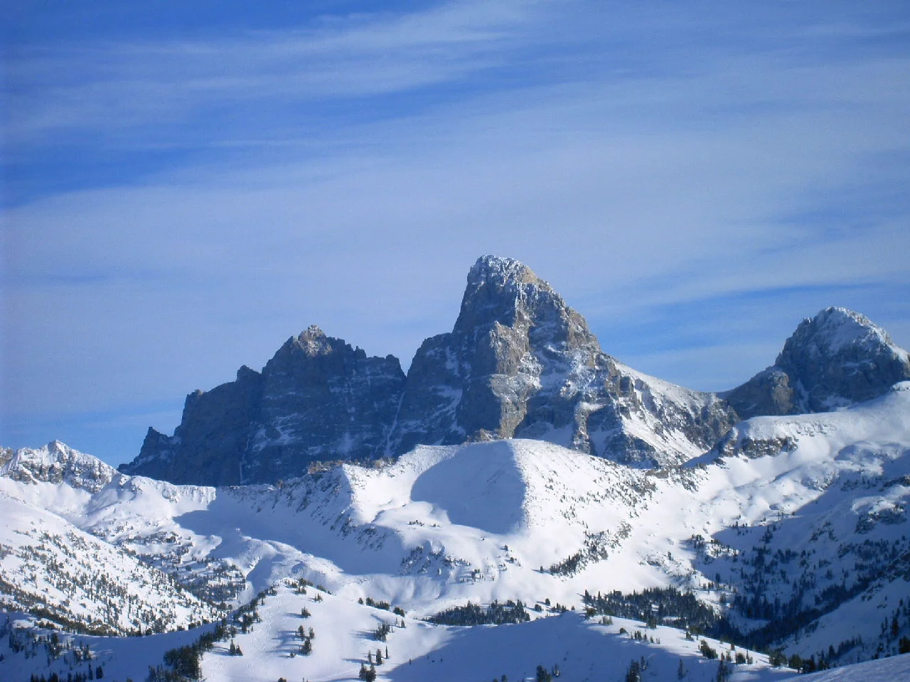 The Teton Range viewed from the Idaho side near Driggs