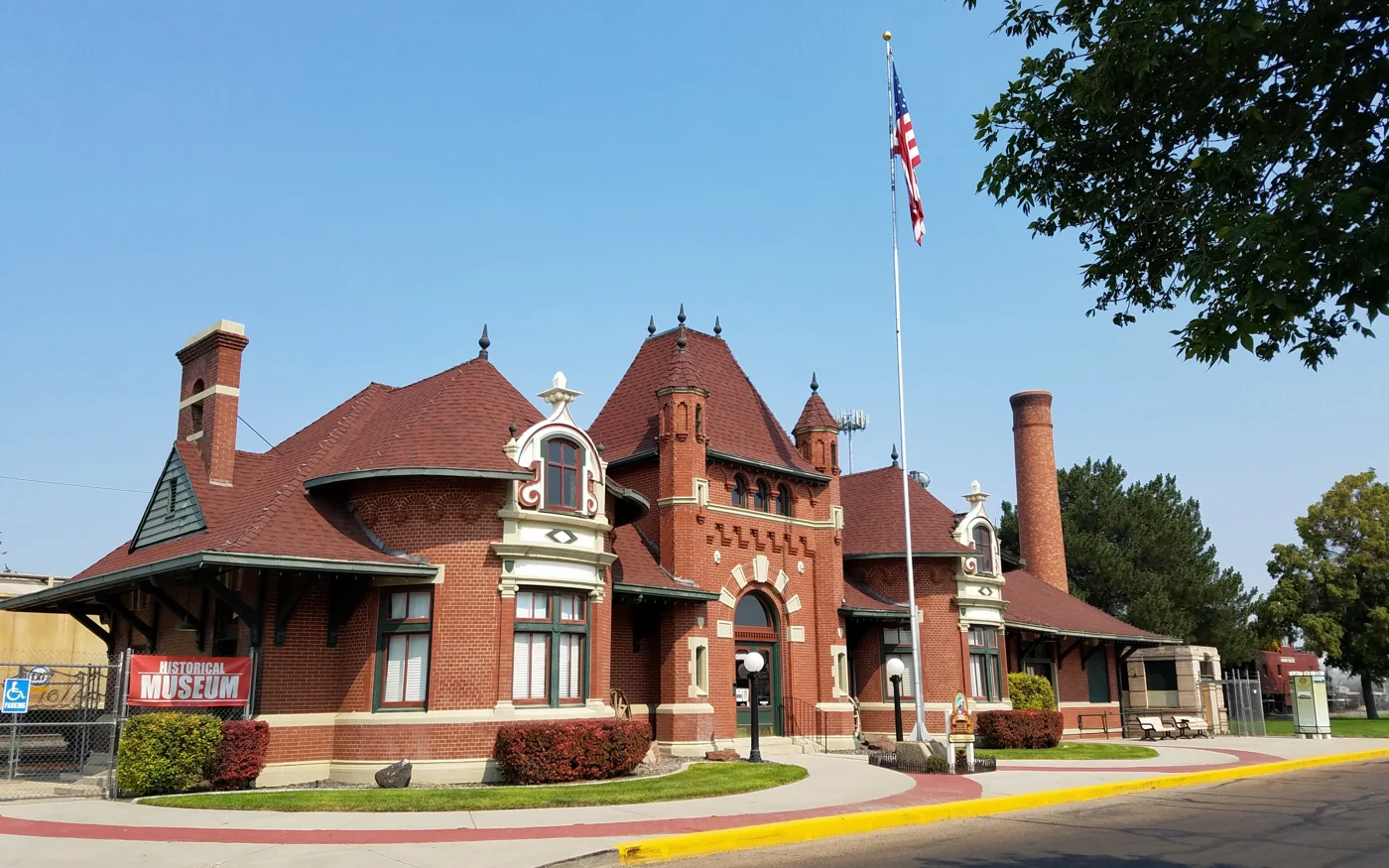 The historic railroad depot in Nampa, Idaho