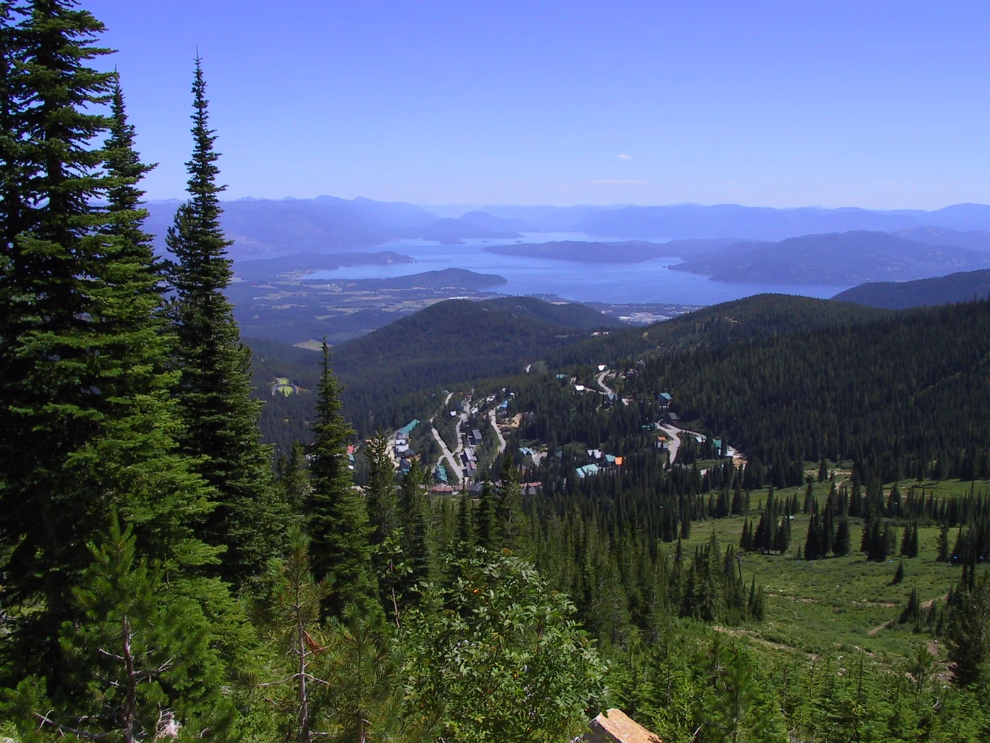 Sandpoint and Lake Pend Oreille viewed from the Schweitzer mountain area, Idaho