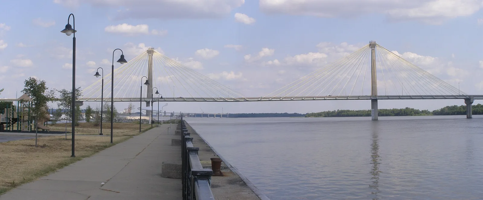 Clark Bridge and riverfront at Alton