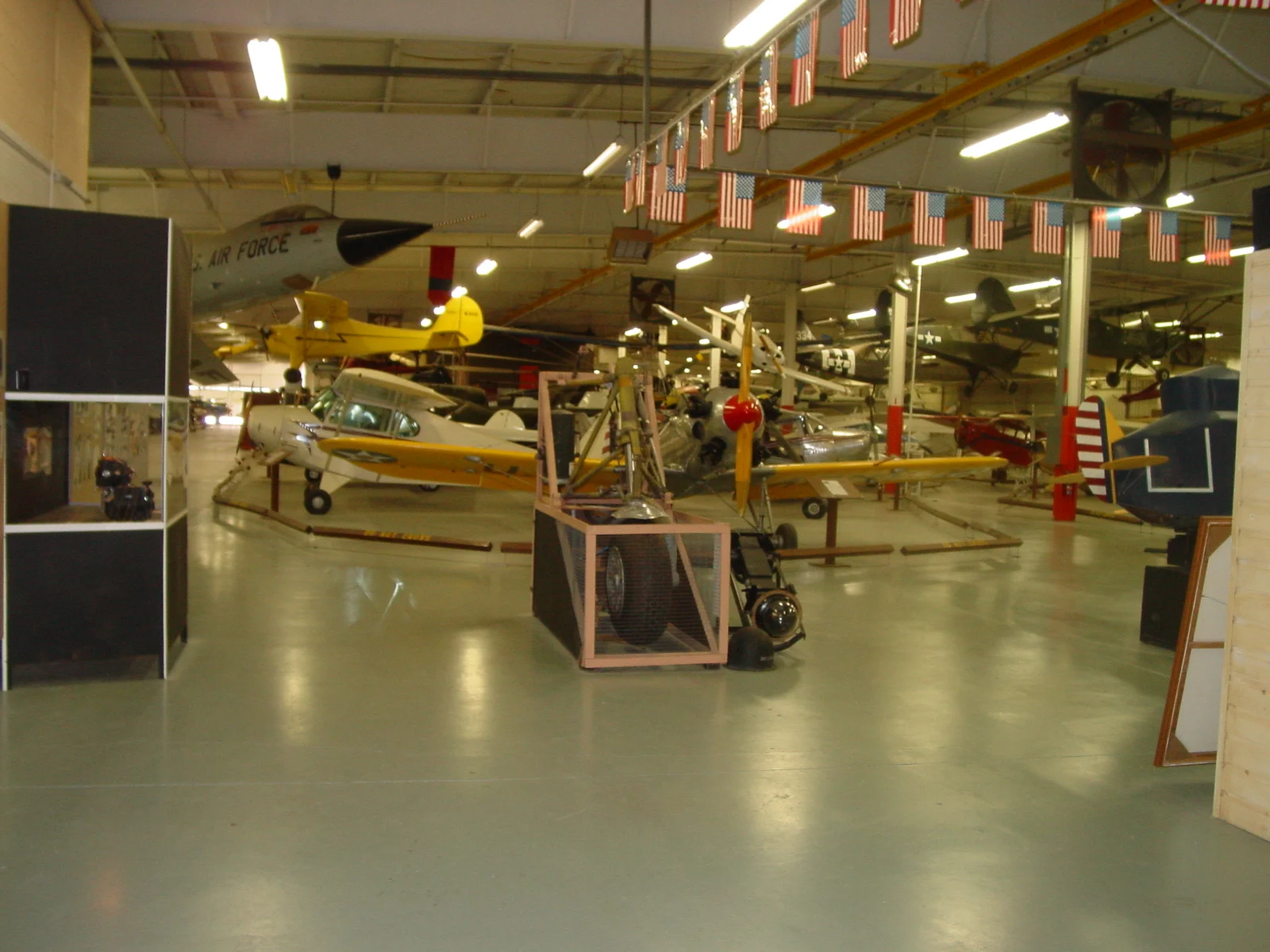 Historic aircraft inside the Mid-America Air Museum in Liberal, Kansas
