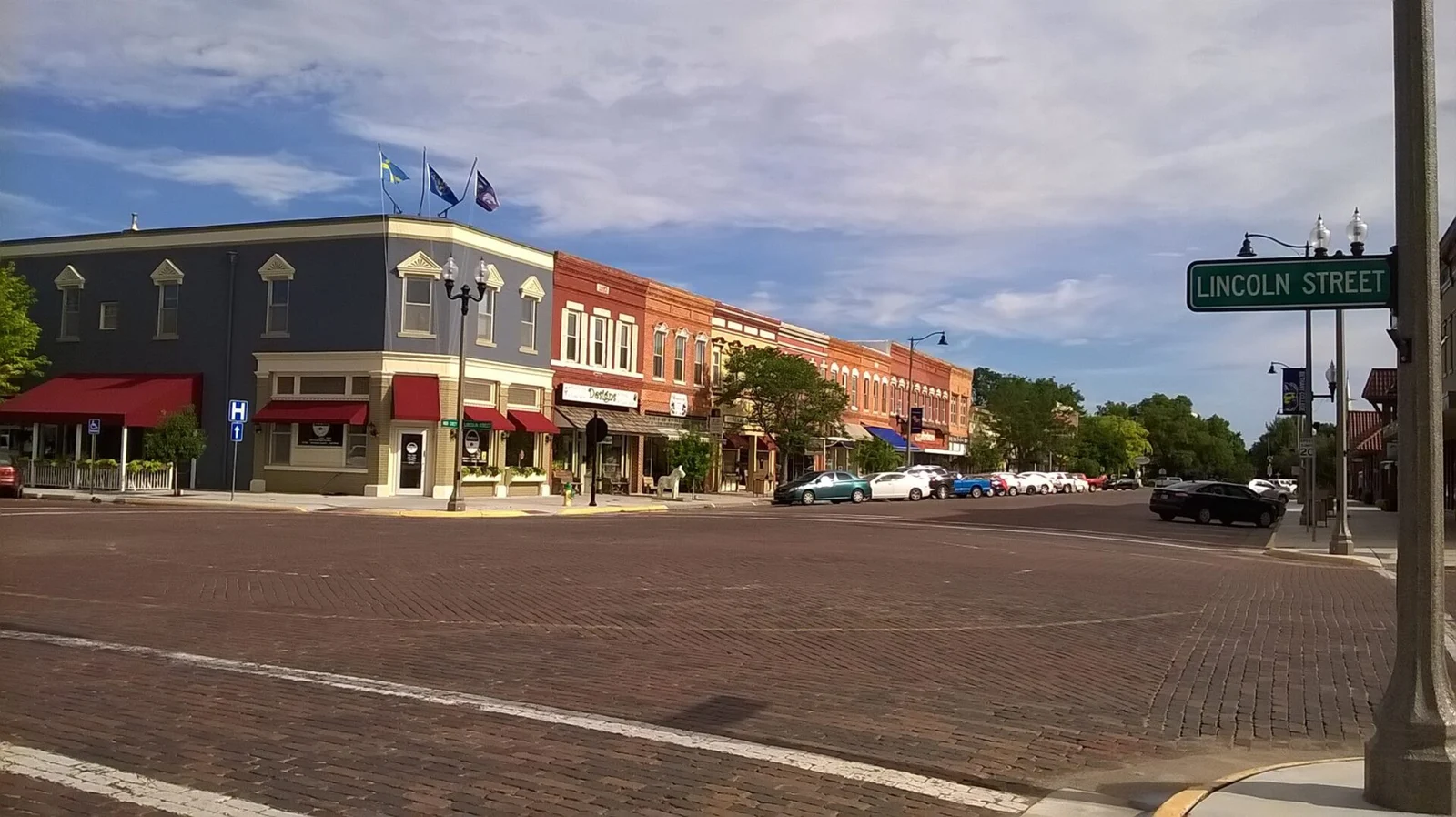 Main Street at Lincoln Street in Lindsborg, Kansas