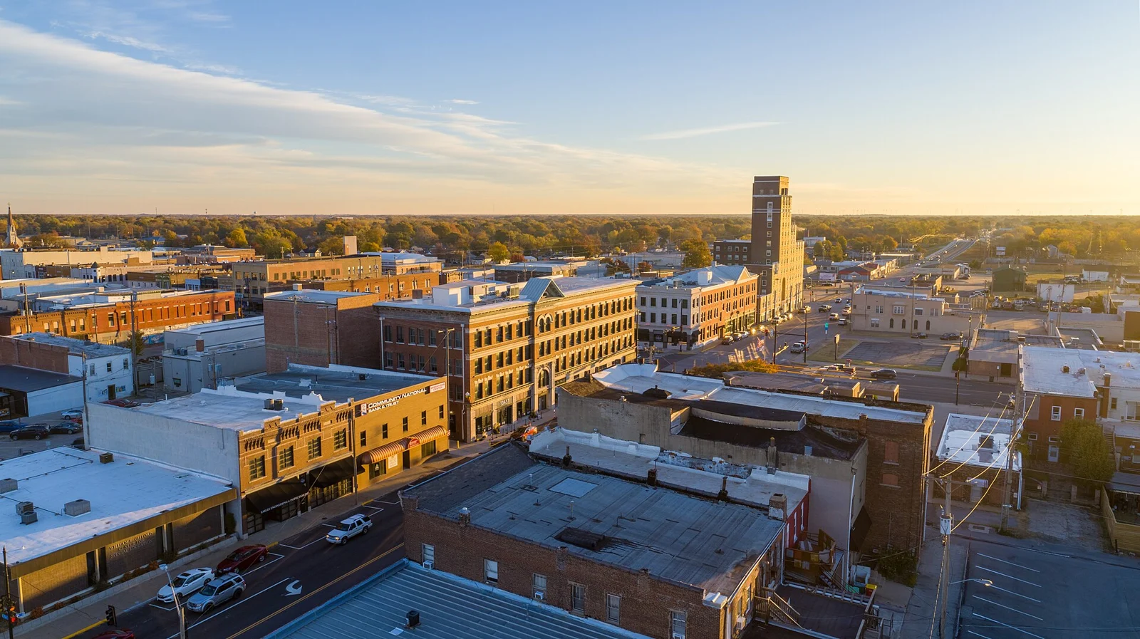 Downtown Pittsburg, Kansas in autumn