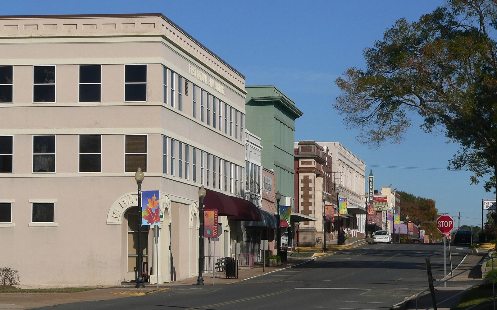 Third Street in downtown Leesville, Louisiana
