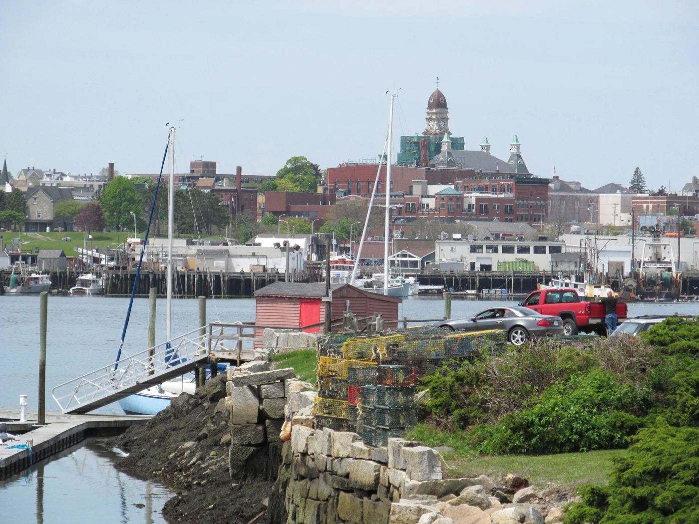 Gloucester harbor and waterfront buildings