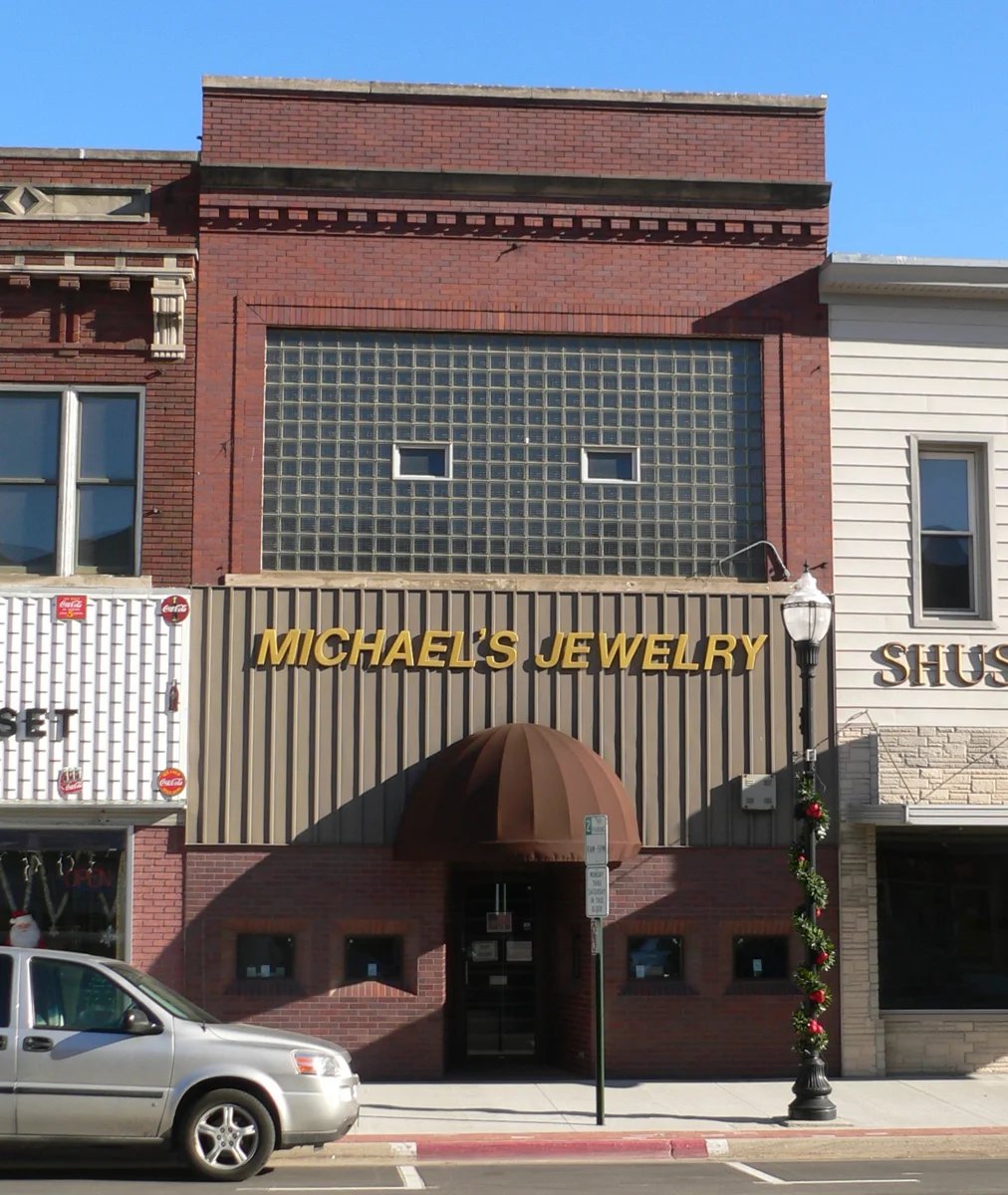 A historic Main Street storefront in Fremont, Nebraska