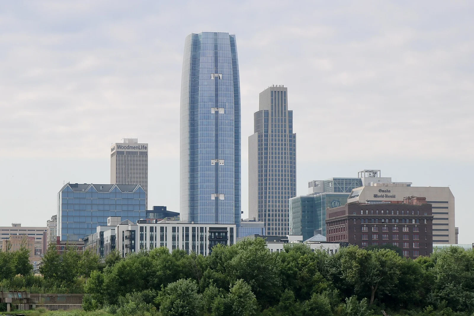 Omaha skyline viewed across the Missouri River