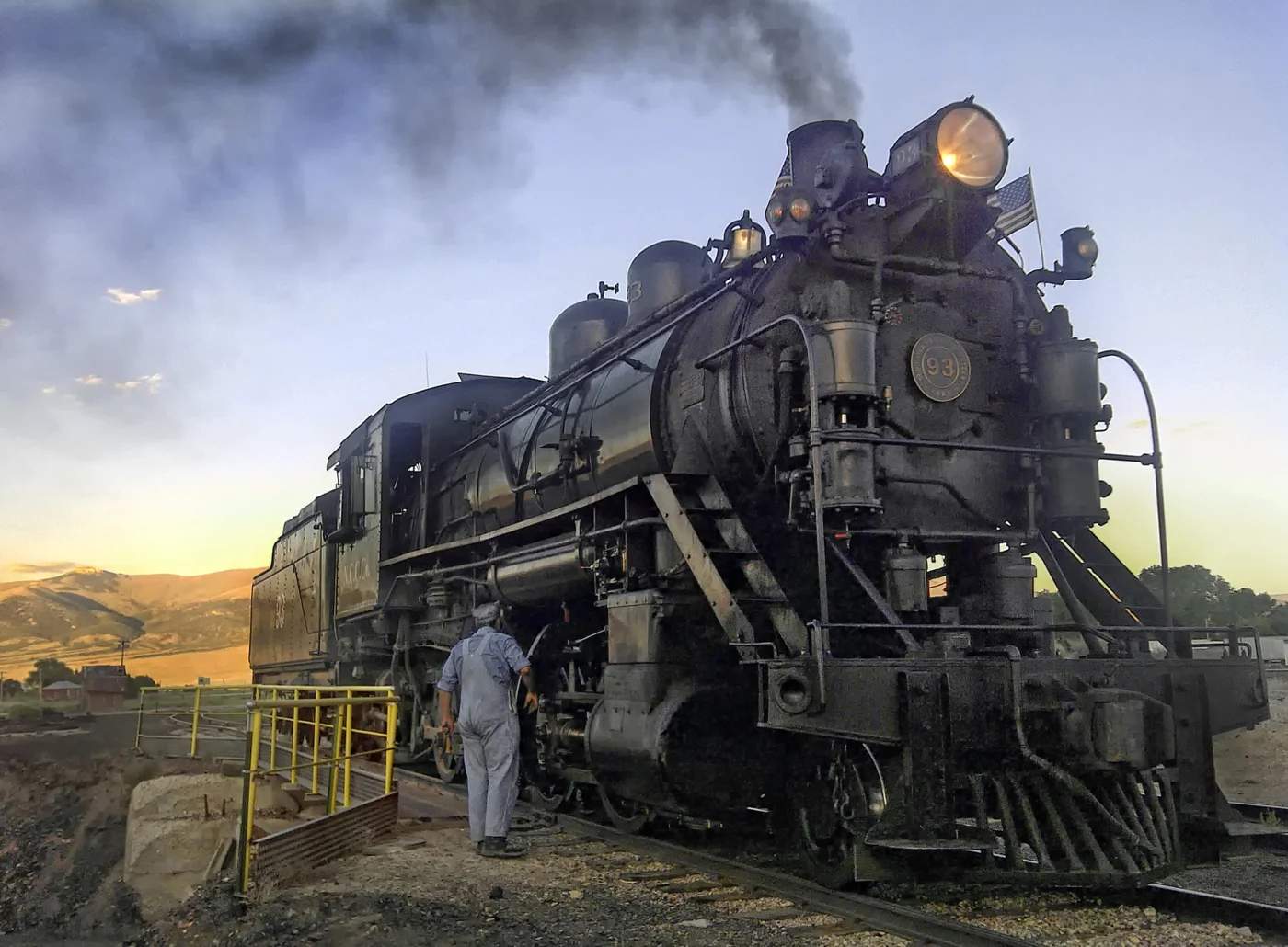 Nevada Northern Railway steam locomotive No. 93 at Ely, Nevada
