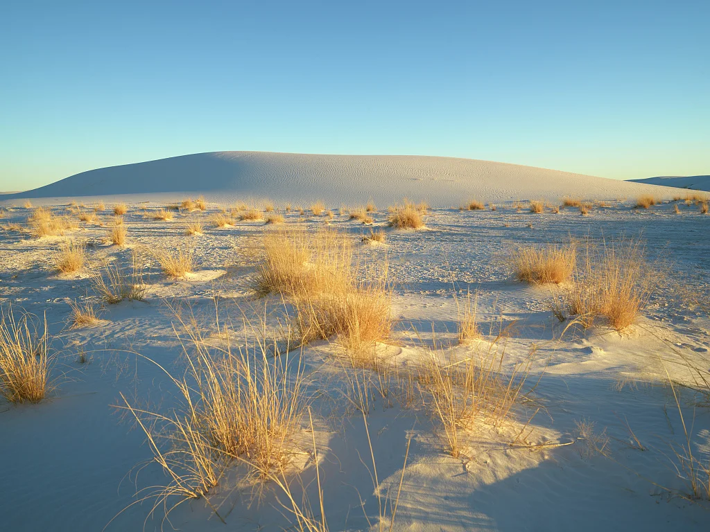 Scene at White Sands National Park in southern New Mexico's Tularosa Basin