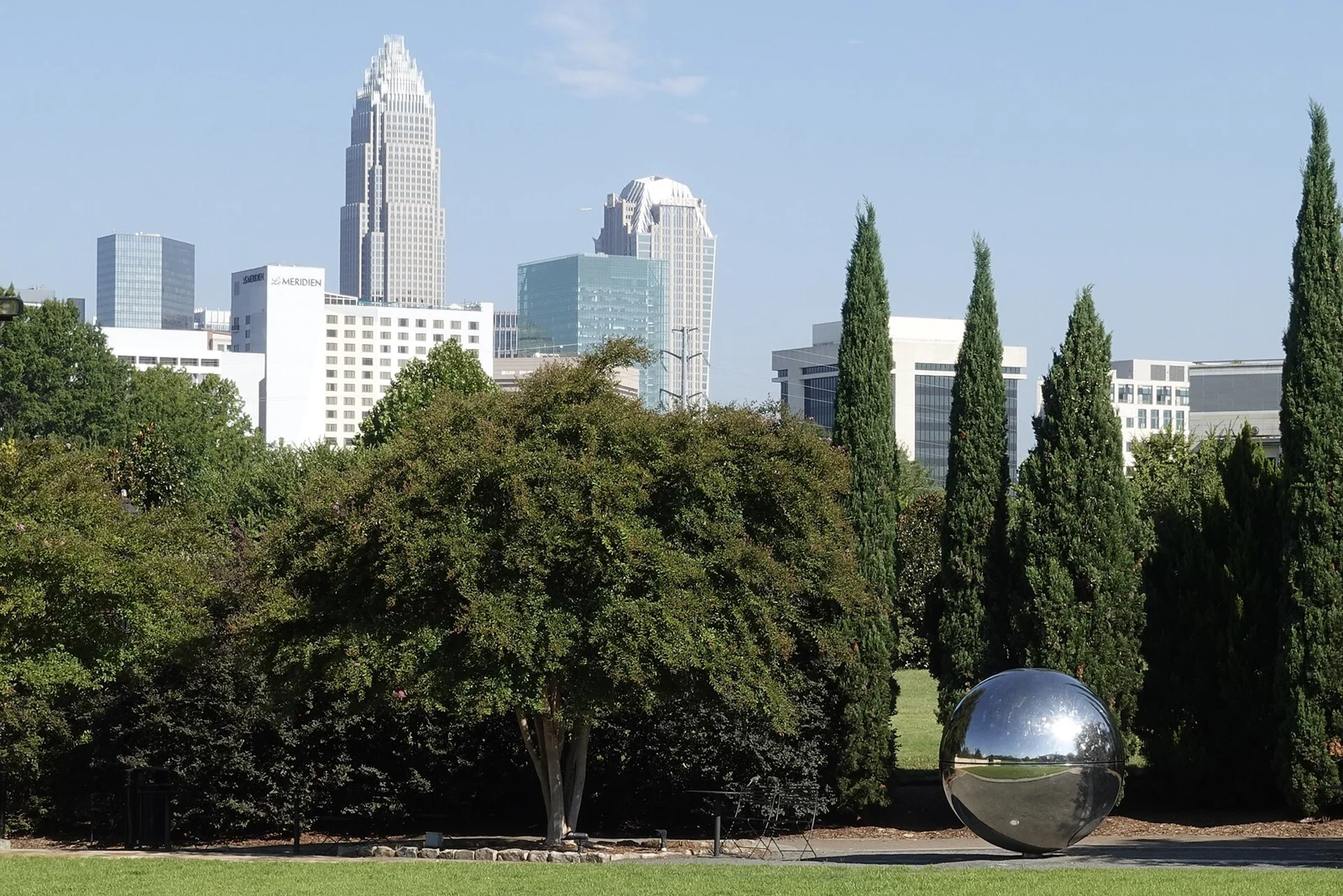 Midtown Park and the Charlotte skyline, North Carolina