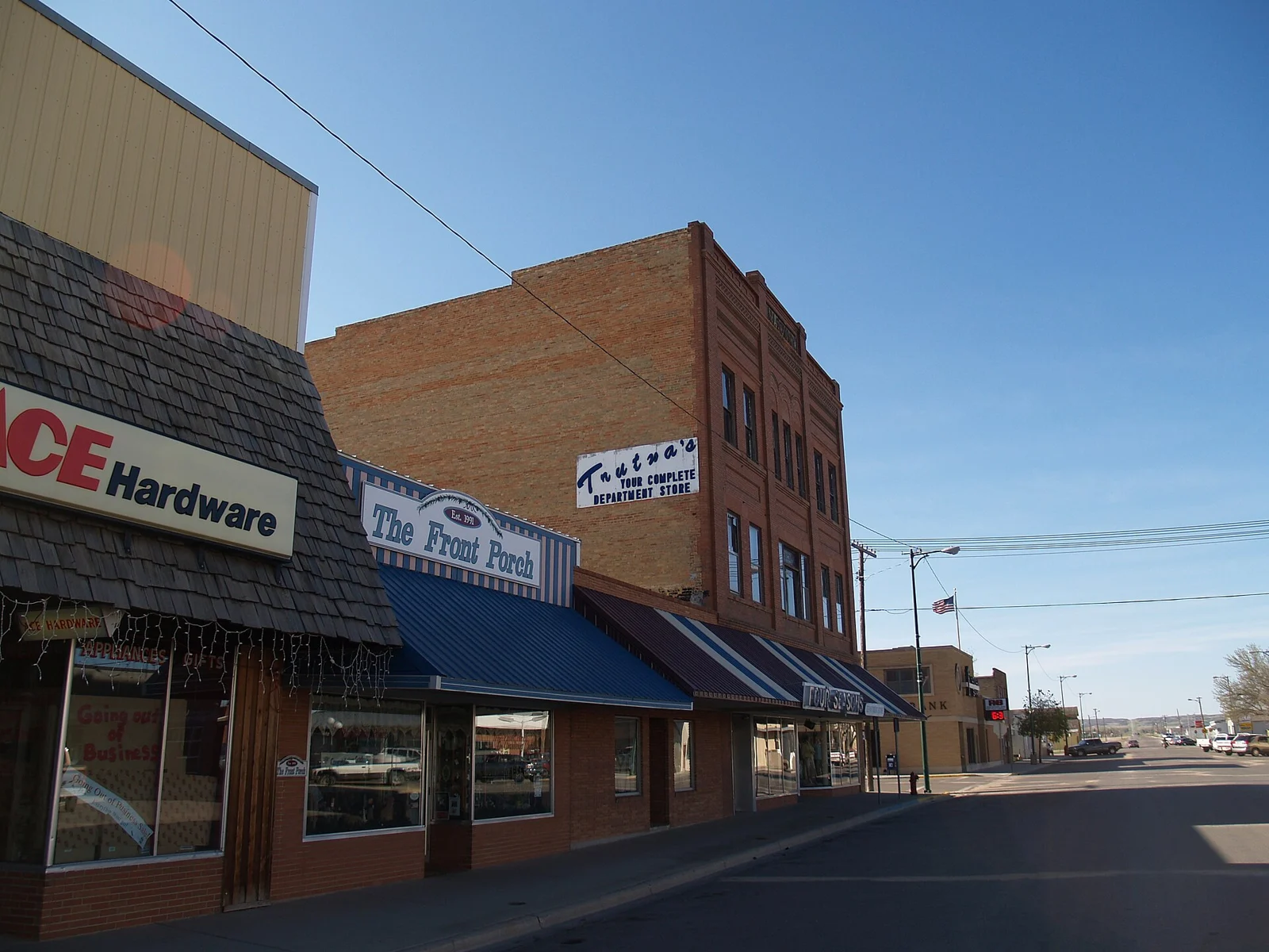 Downtown buildings in Bottineau, North Dakota