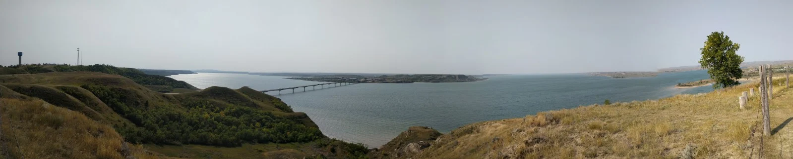 Missouri River landscape at New Town on Fort Berthold Reservation