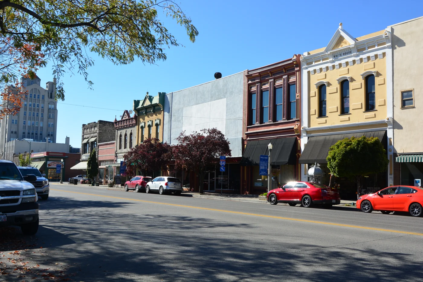 Historic buildings in downtown Baker City, Oregon