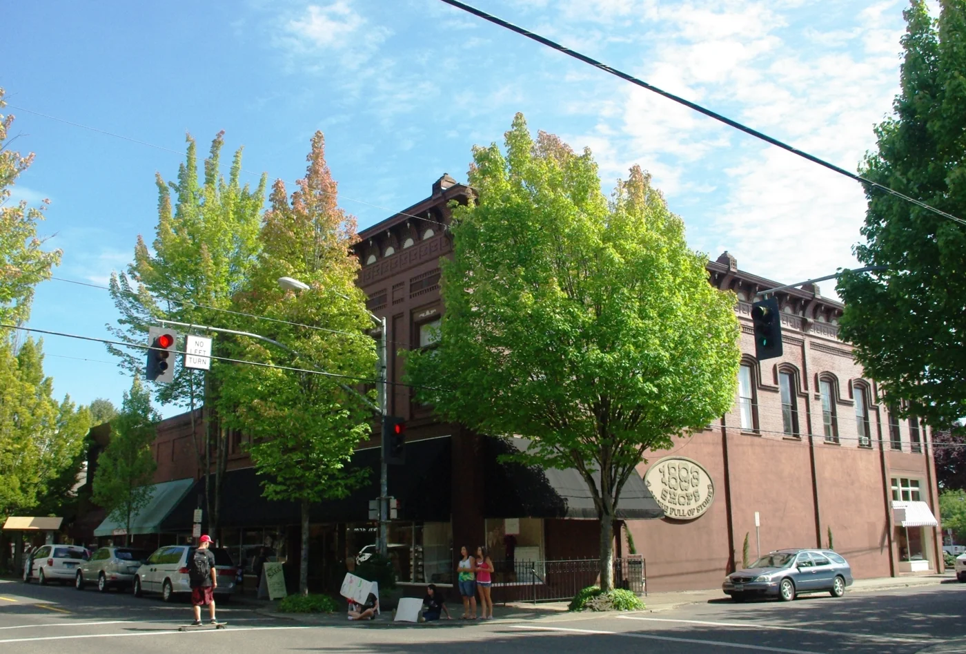 Historic buildings at Third and Davis in downtown McMinnville, Oregon