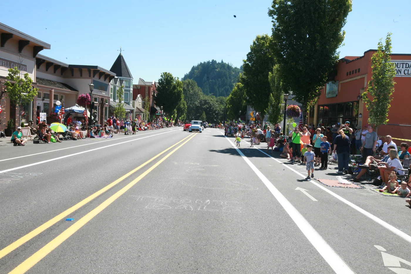 Summerfest parade on the historic main street in Troutdale, Oregon
