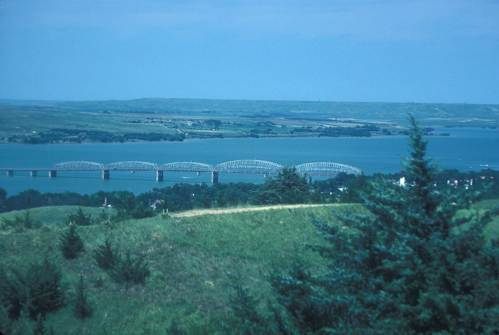 Historic bridge across the Missouri River at Chamberlain