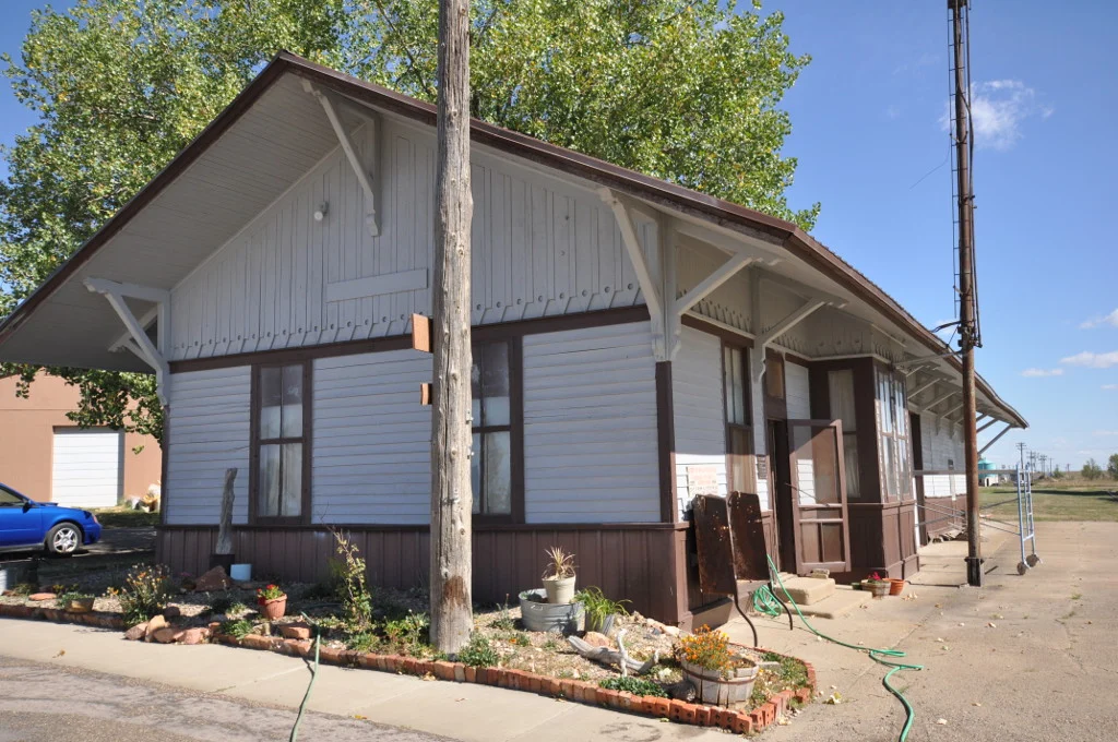 Historic railroad depot in Kadoka, South Dakota