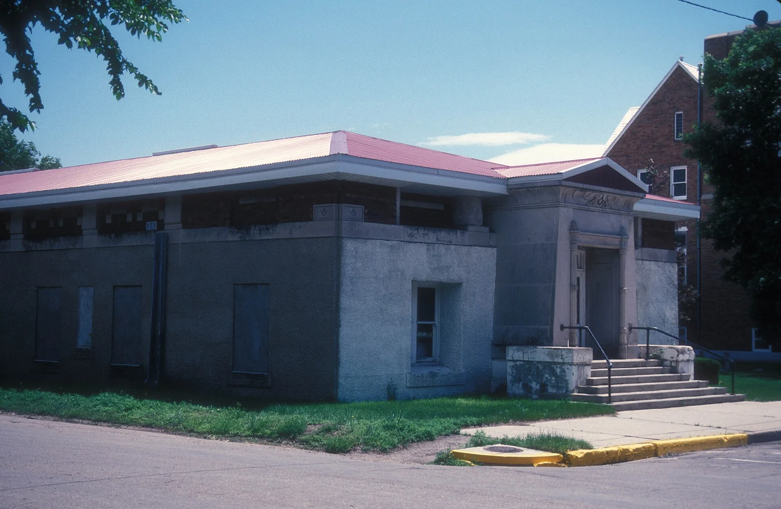 Historic Masonic Temple building in Mobridge, South Dakota