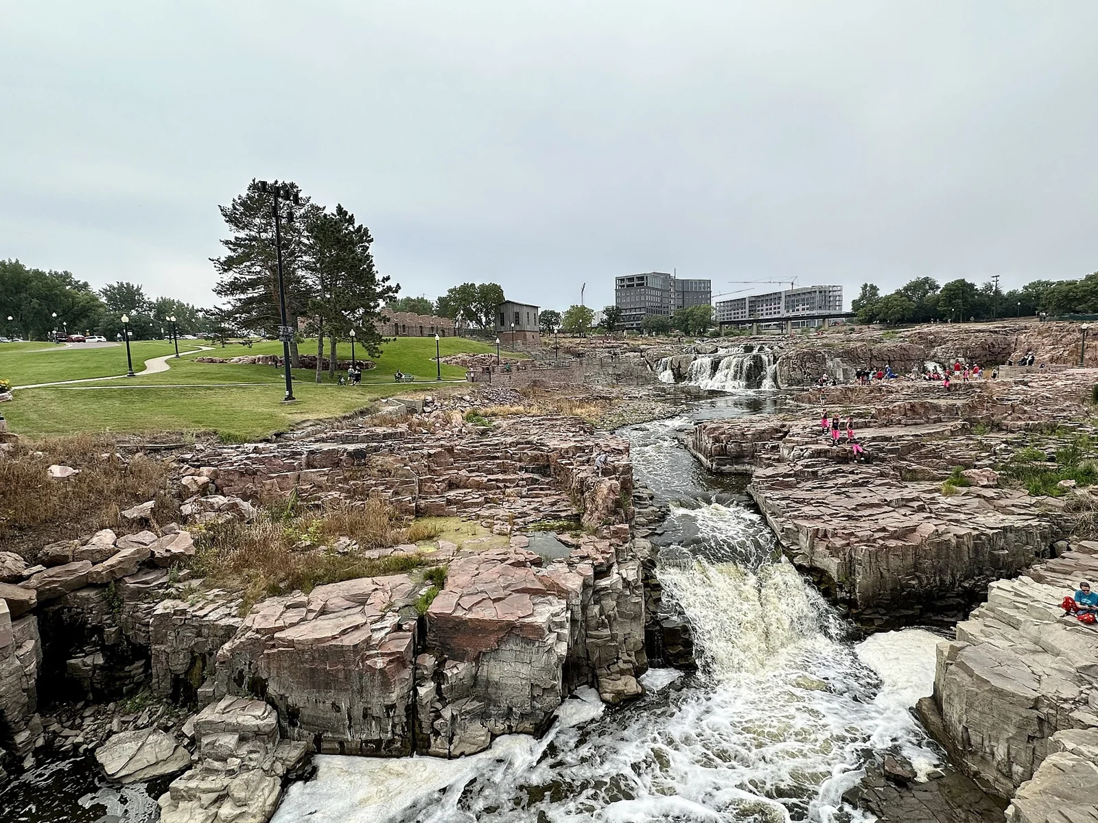 Waterfalls at Falls Park in Sioux Falls, South Dakota